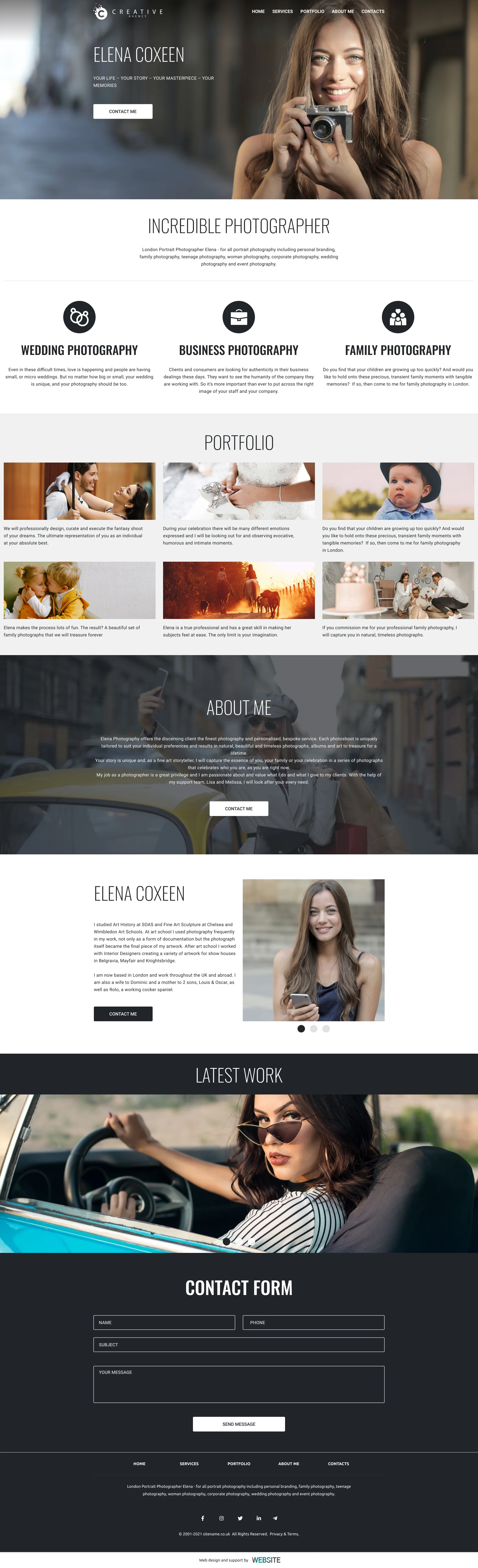 Choose your "Art and photography" template - $ 500