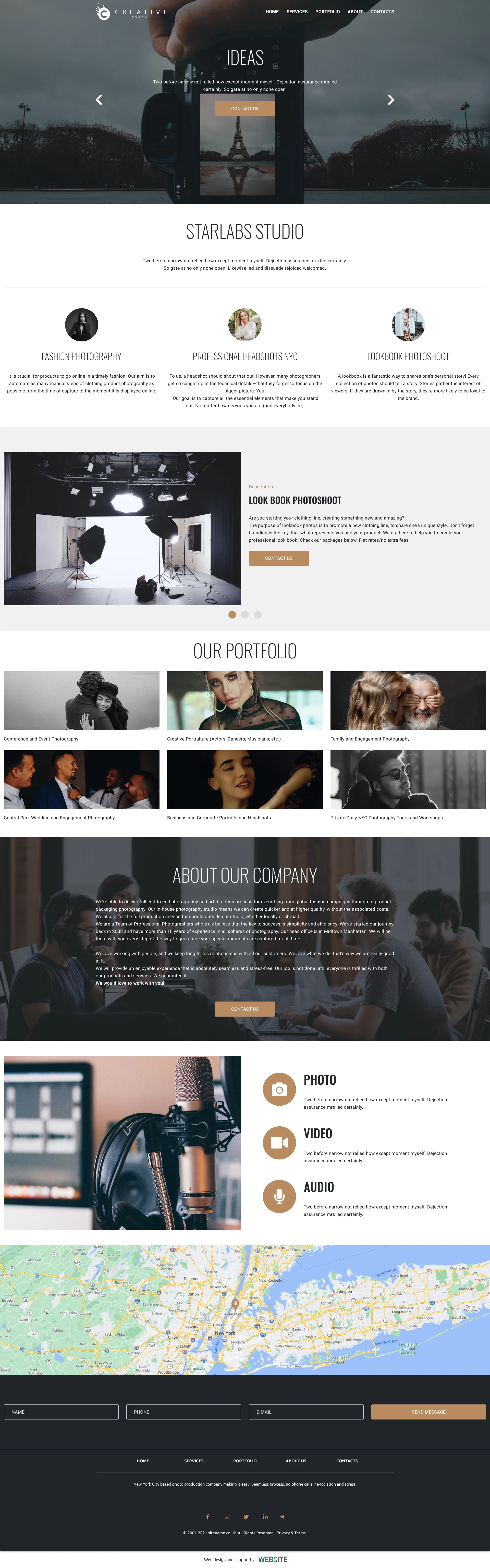 Choose your "Art and photography" template - $ 500