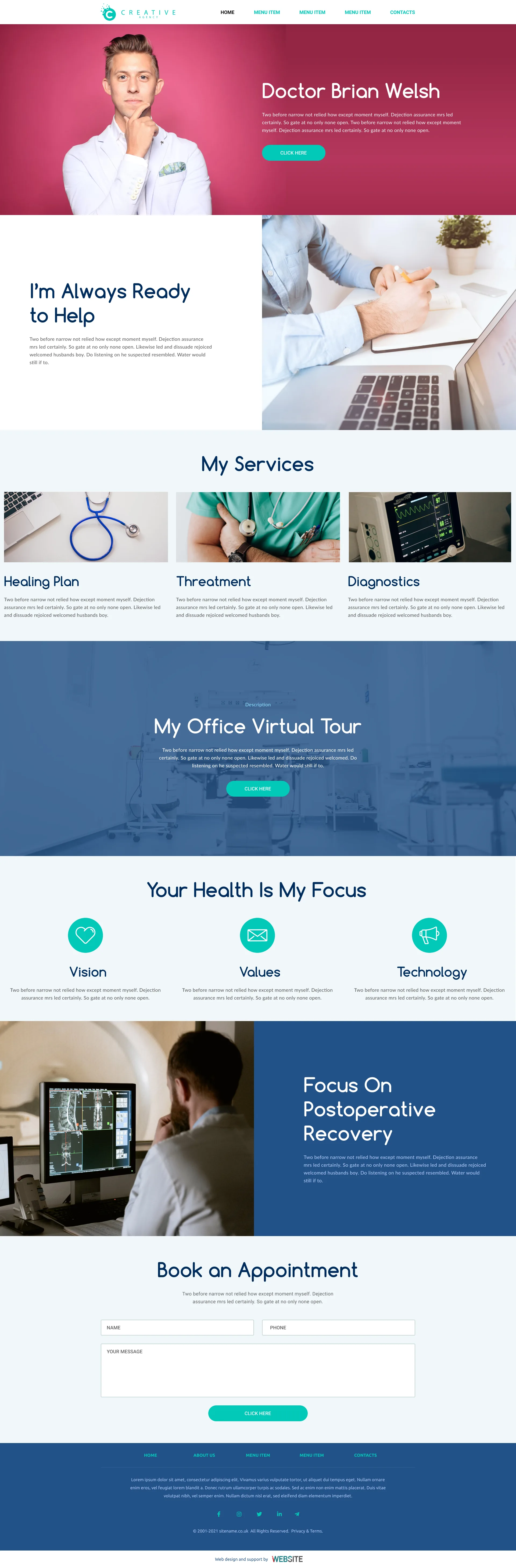 Choose your "Medical" template - $ 500